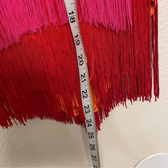 Weissman Dance costume flapper orange Fringe dress Electric Feel 14338 MC chil - Picture 9 of 10